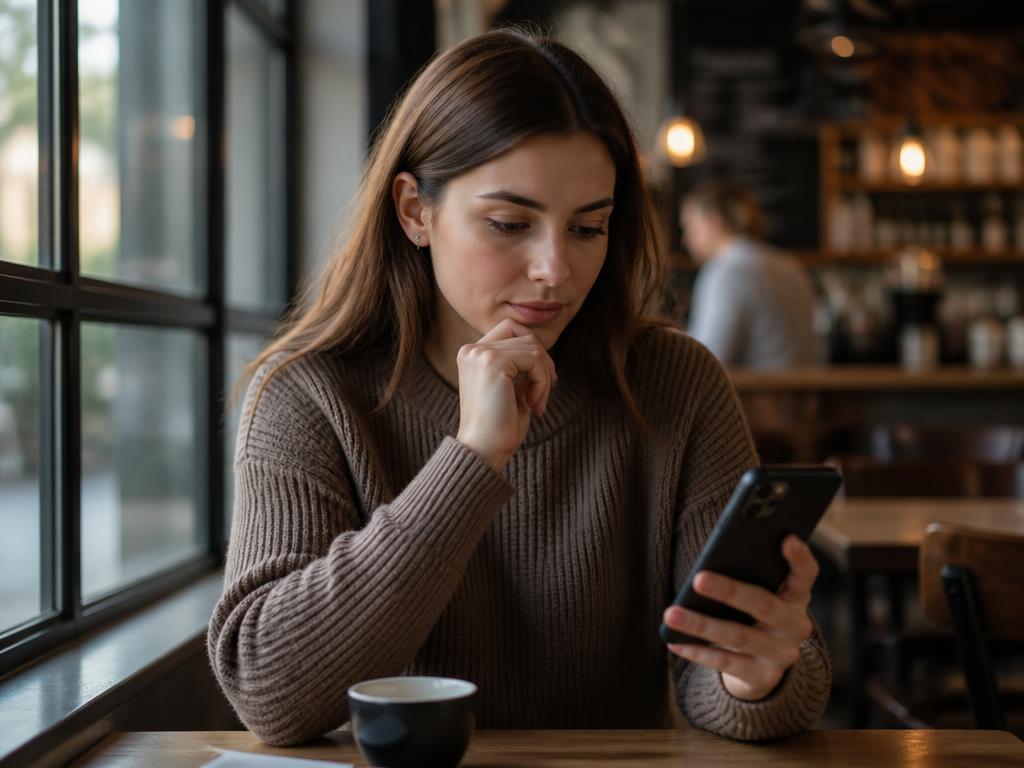 Cliente respondendo teste de personalidade online pelo celular